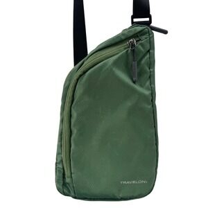 Travelon Anti-Theft Sling Crossbody Bag Olive Green Shoulder Handbag Purse